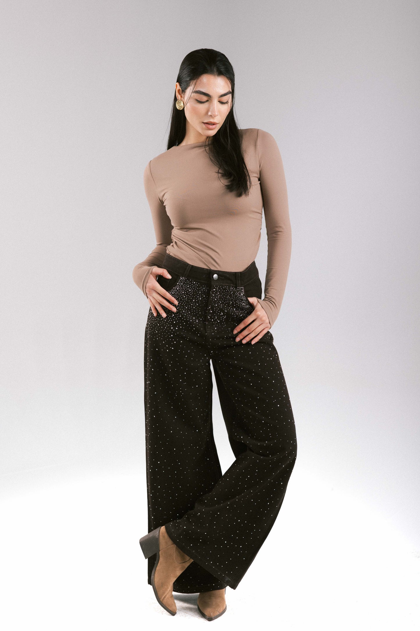 Dazzler Denim Pants - Brown