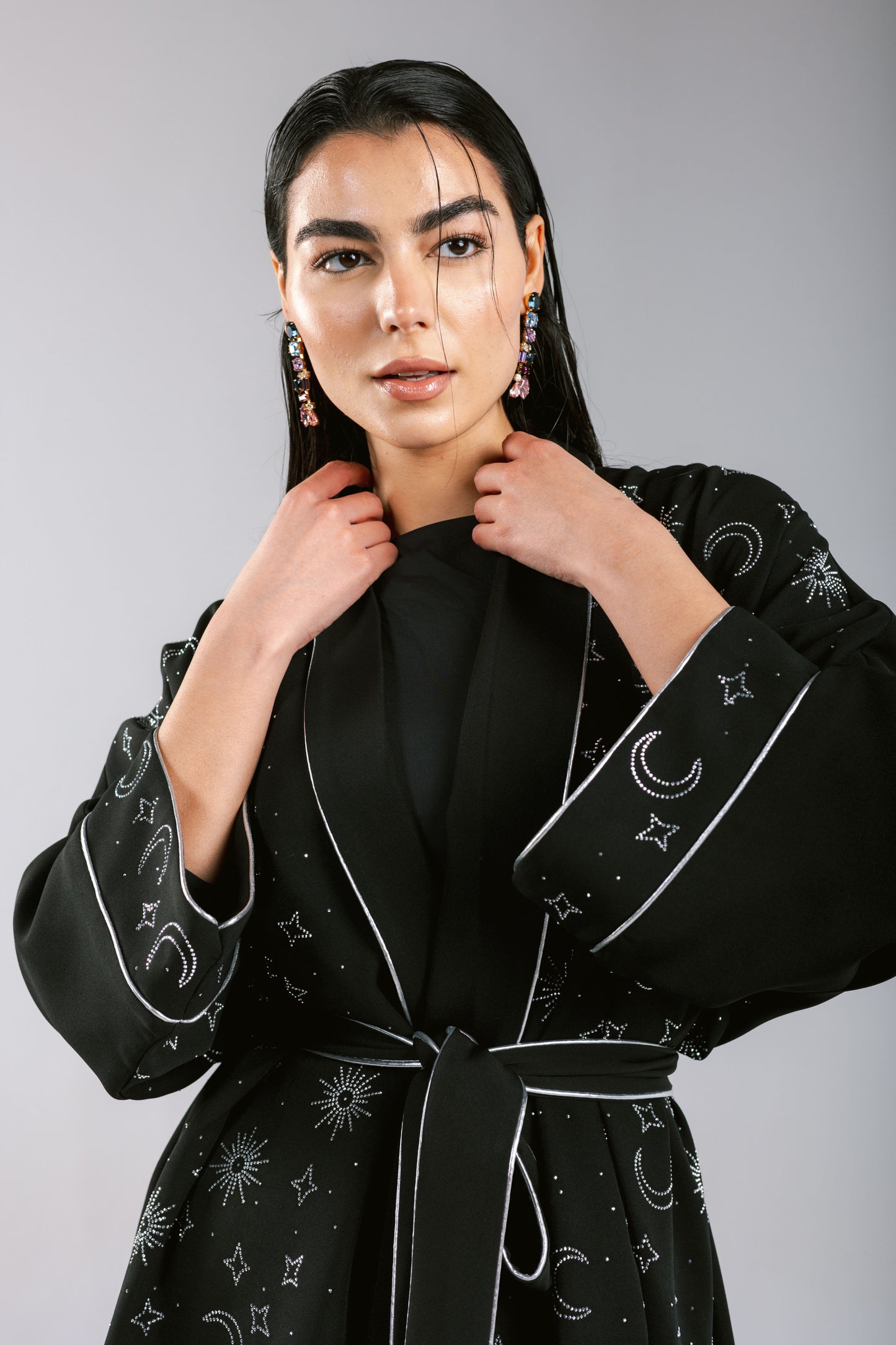 Over The Moon Kaftan in Black