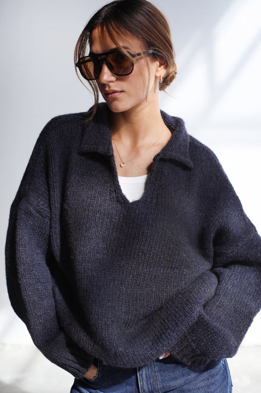 Time Of My Life Knit Sweater - Midnight Navy