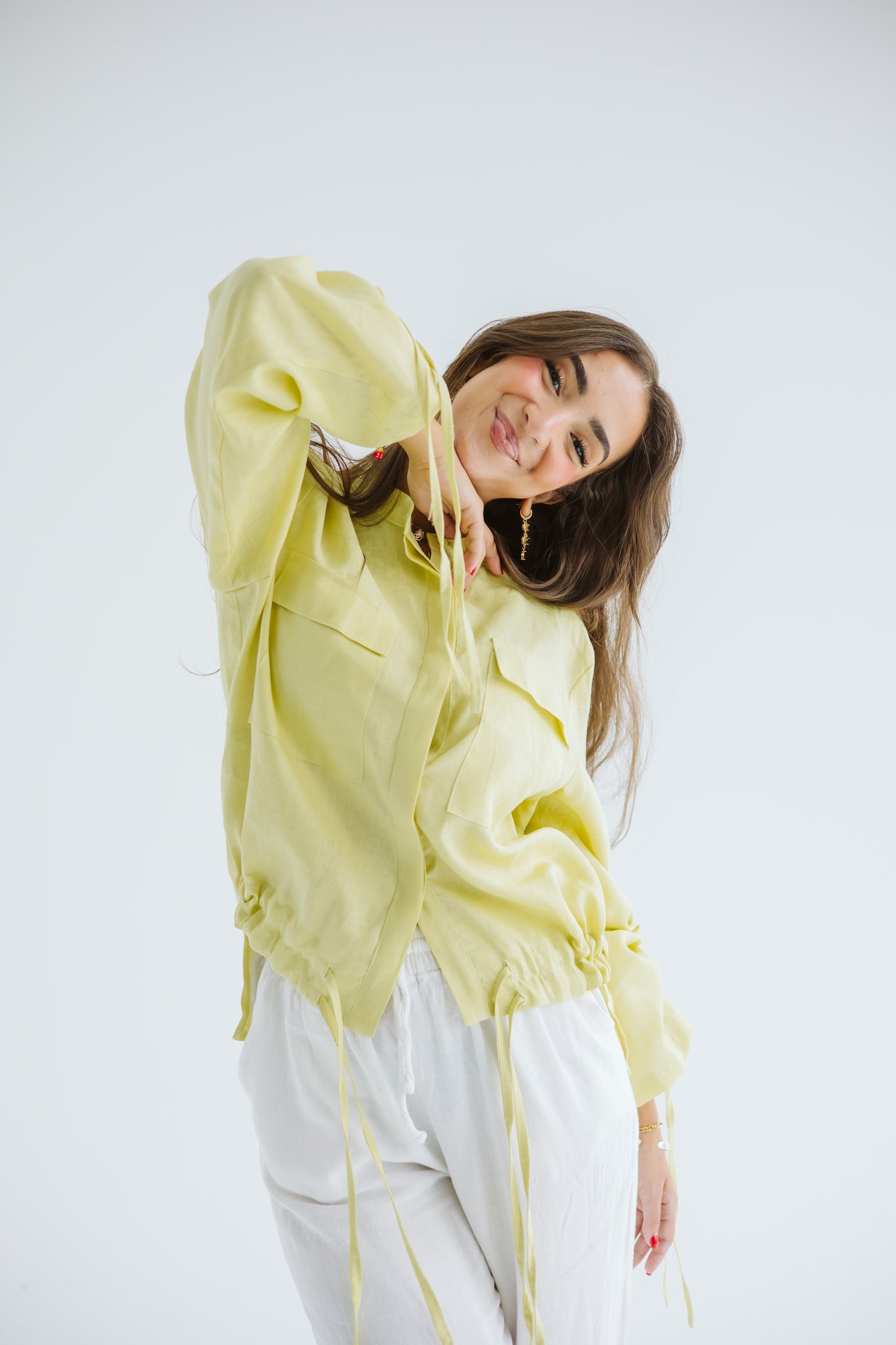 Pretty Fringes Linen Shirt - Butter Yellow