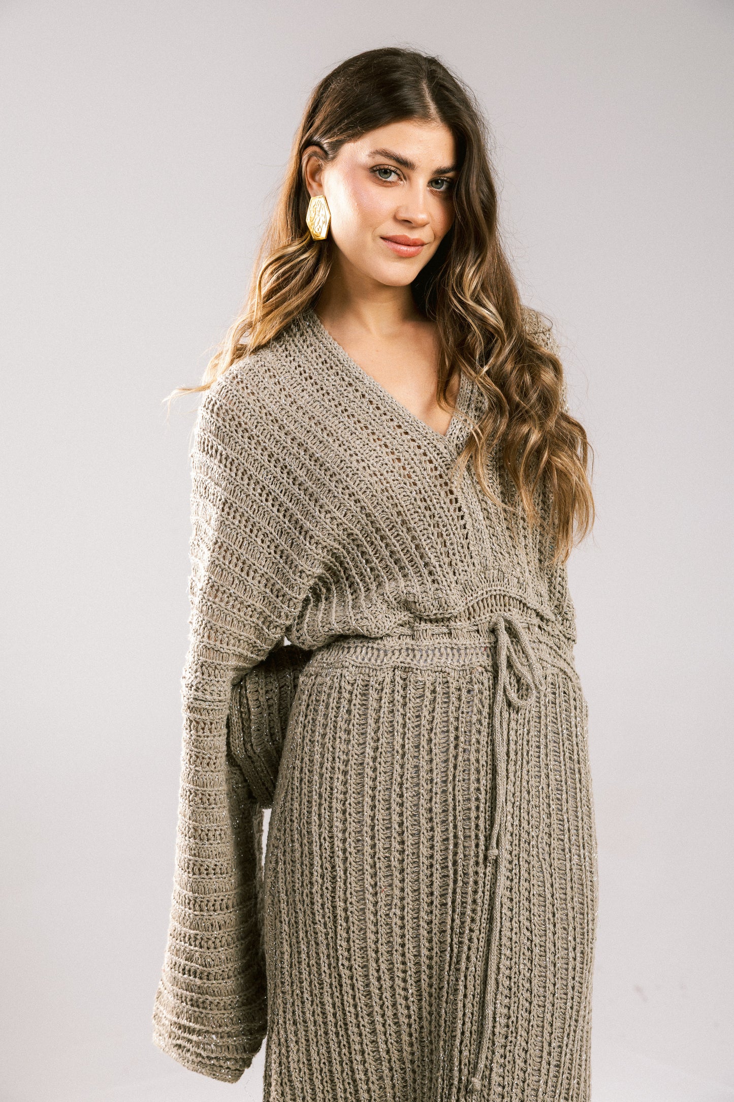 Sunbeam Crochet Coverup Dress - Taupe
