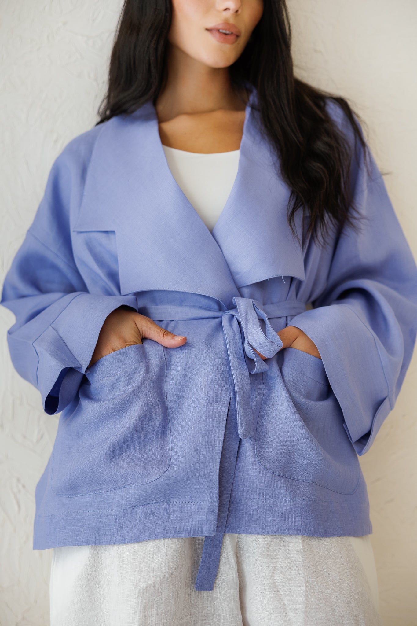 Full of Sunshine Linen Cardigan - Dusty Blue