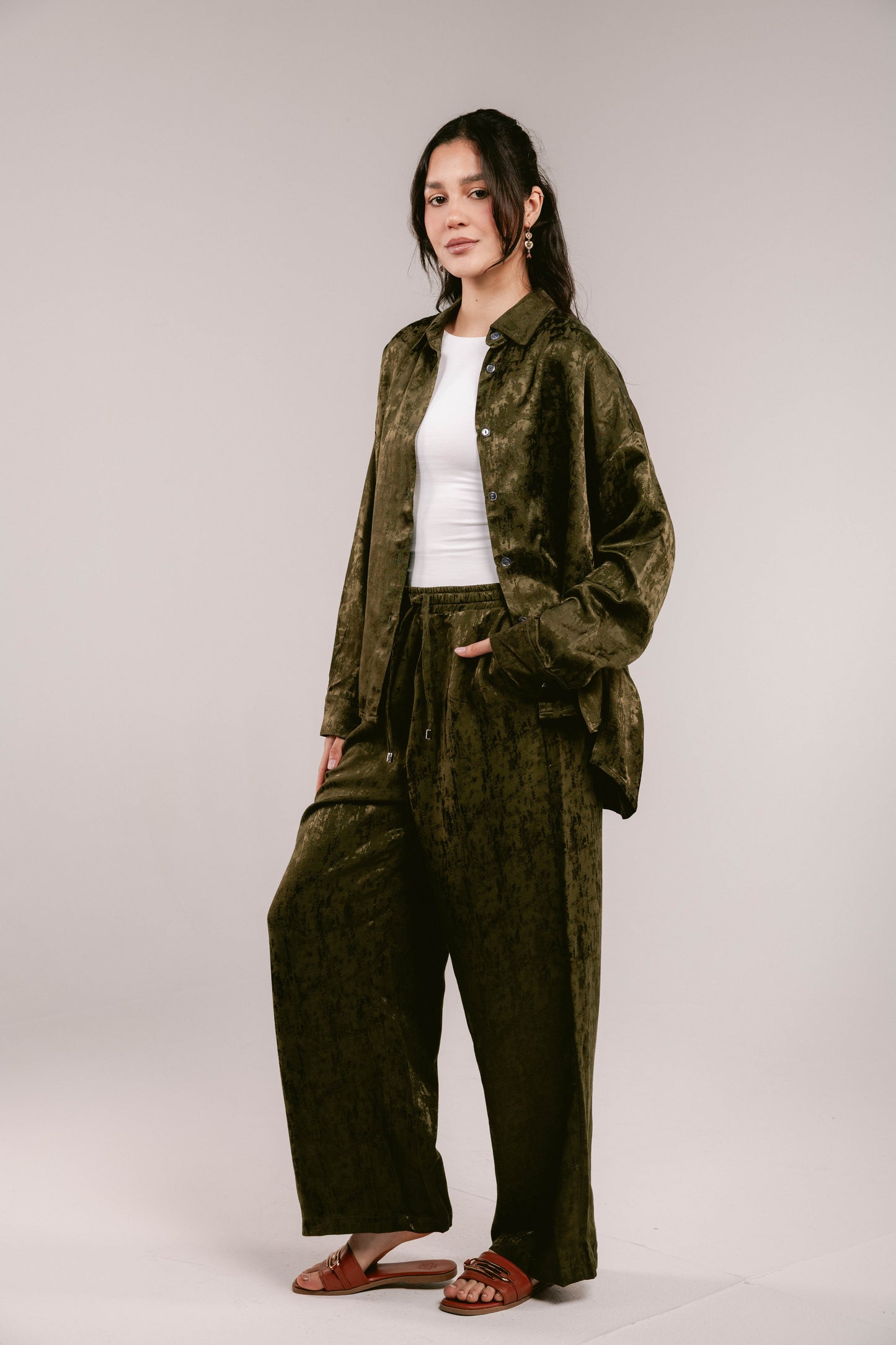 Spring Fever Linen Set - Olive