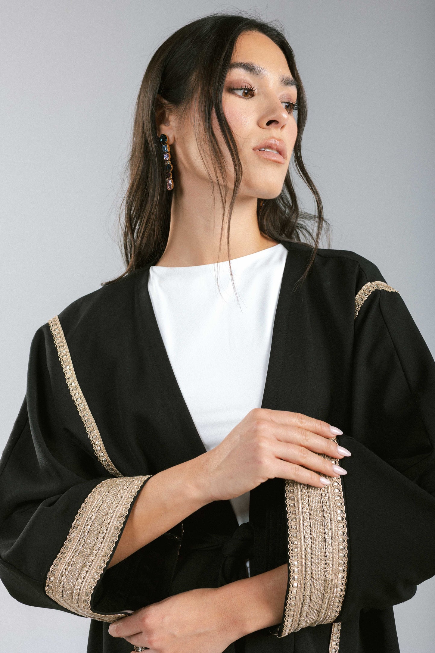 Golden Girl Kaftan in Black