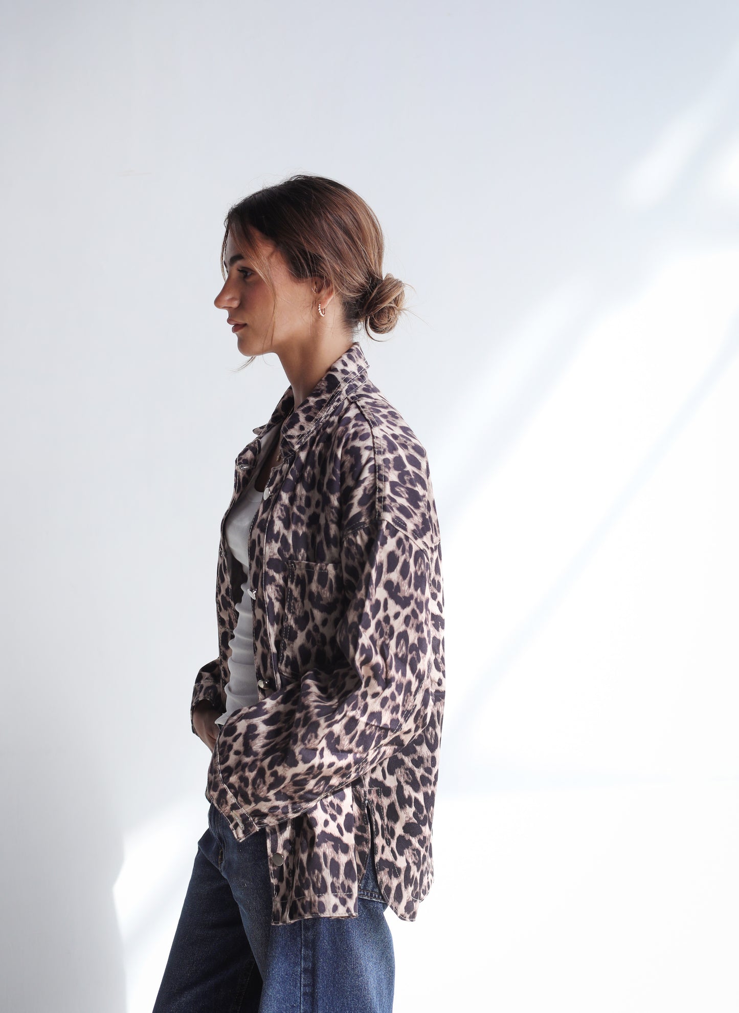 Leopard Denim Jacket