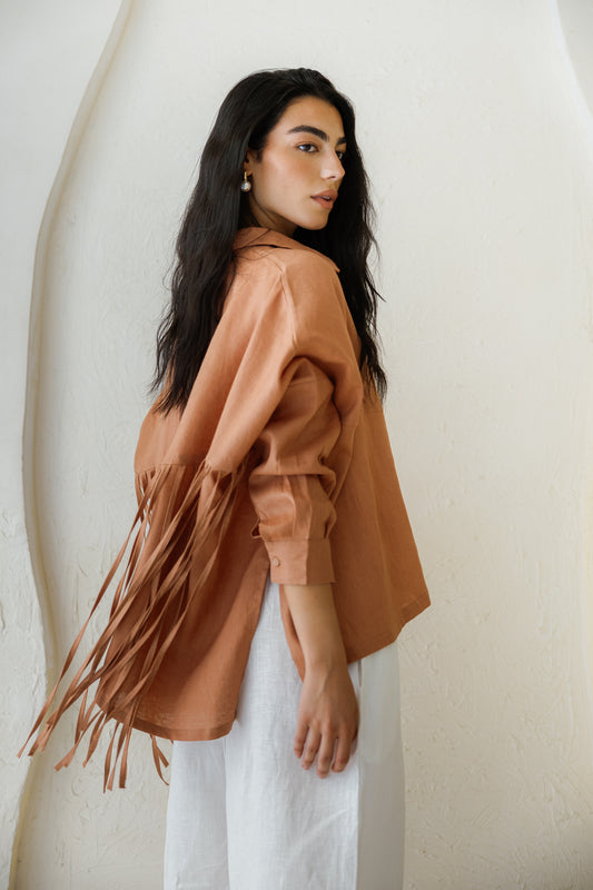 Summer Smiles Linen Top - Clay
