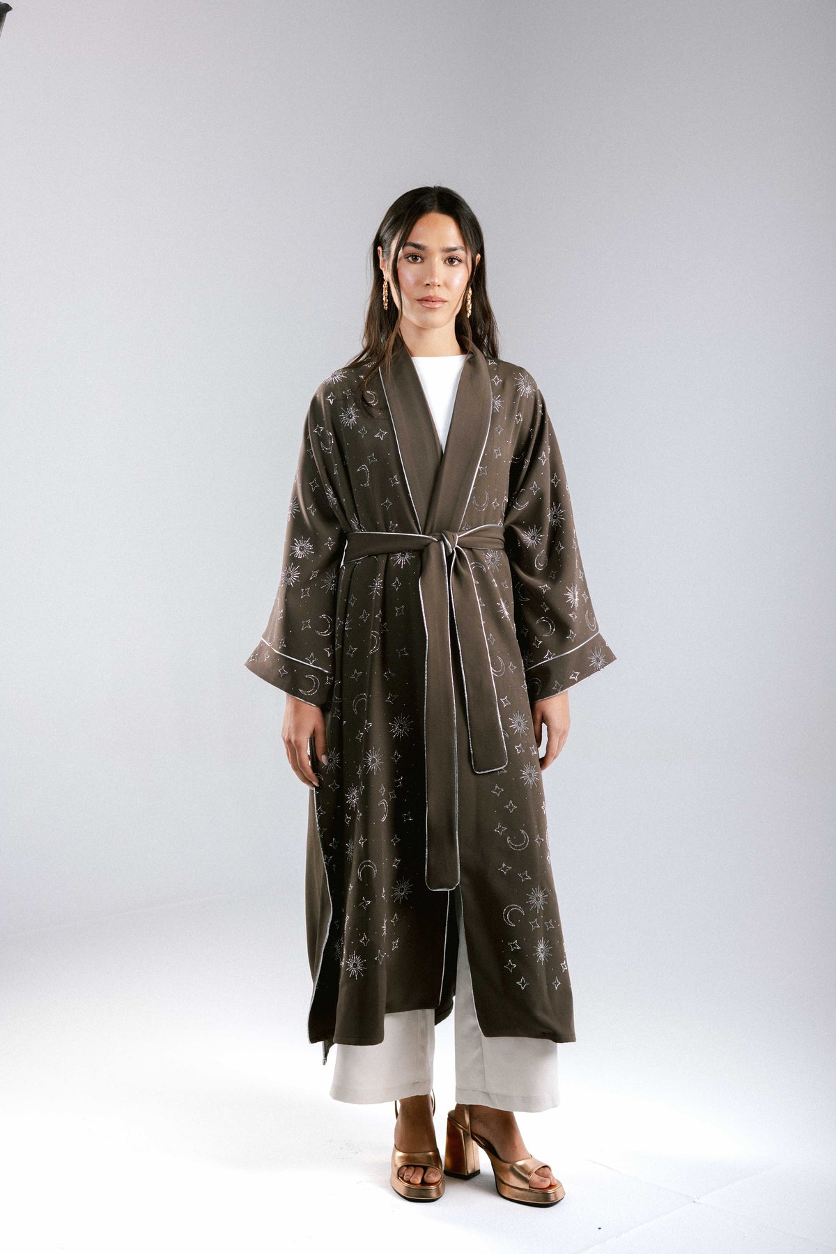 Over The Moon Kaftan in Brown