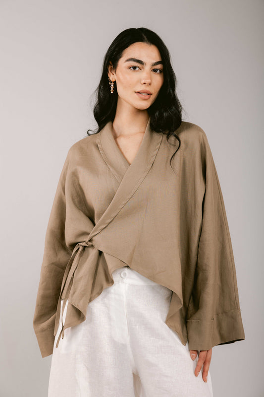 Such A Dreamy Linen Top - Taupe