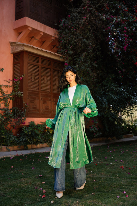 Shimmery kimono in Green