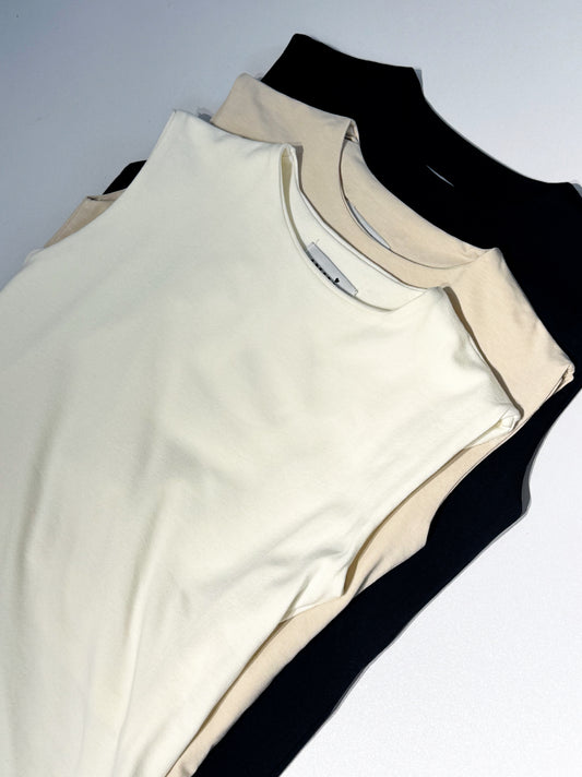 Beyond Basic Sleeveless Top - Beige