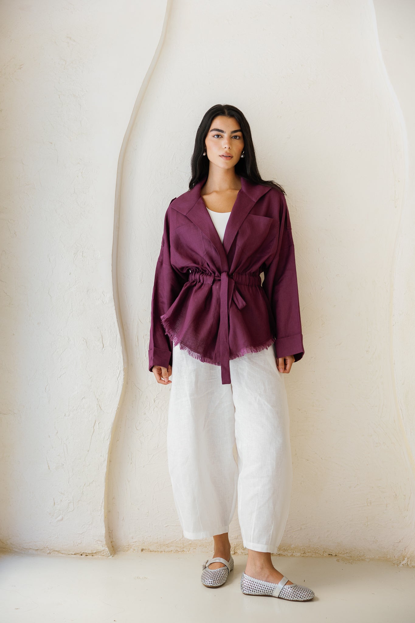 Amalia’s Signature Linen Top - Purple