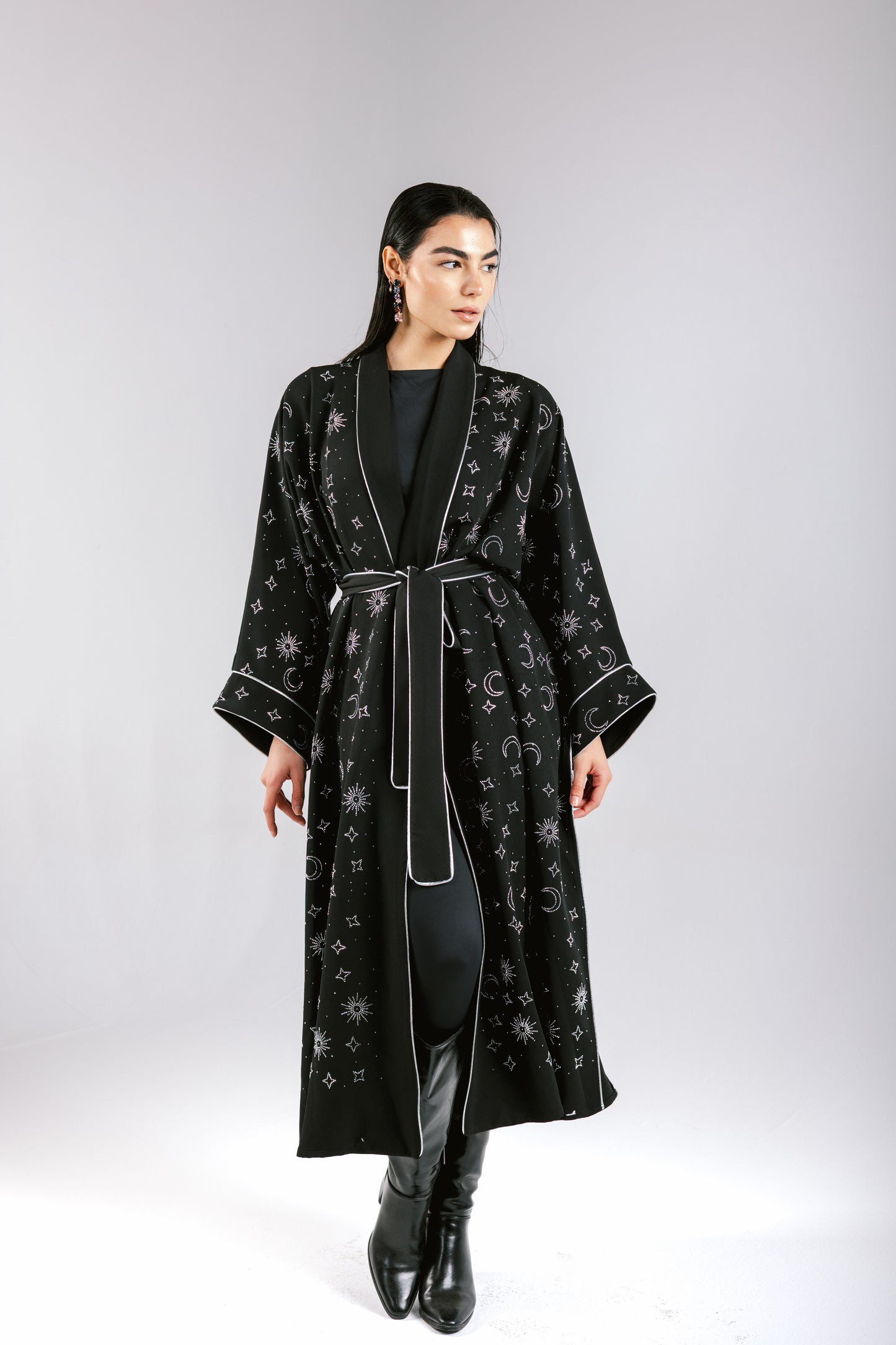 Over The Moon Kaftan in Black