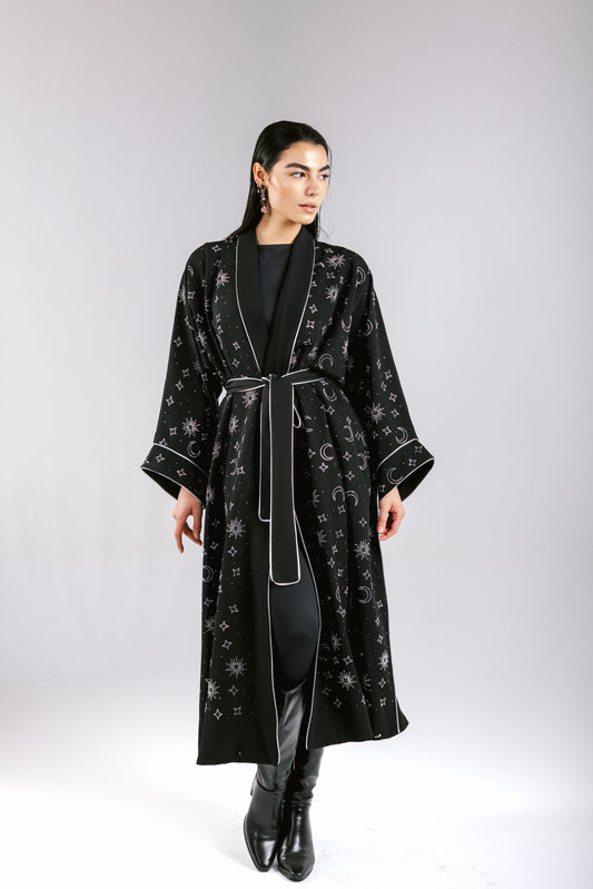 Over The Moon Kaftan in Black