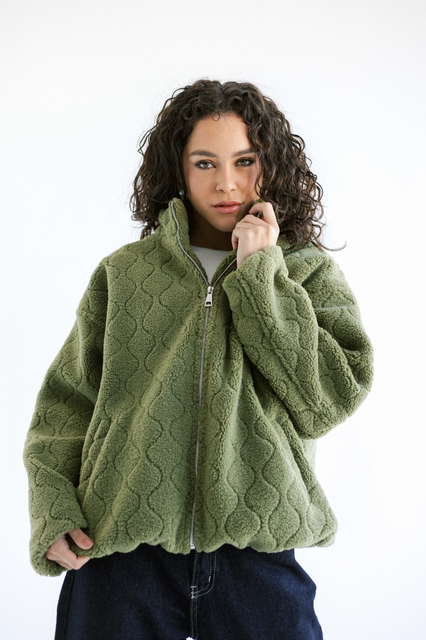 Snug Teddy Jacket - Olive