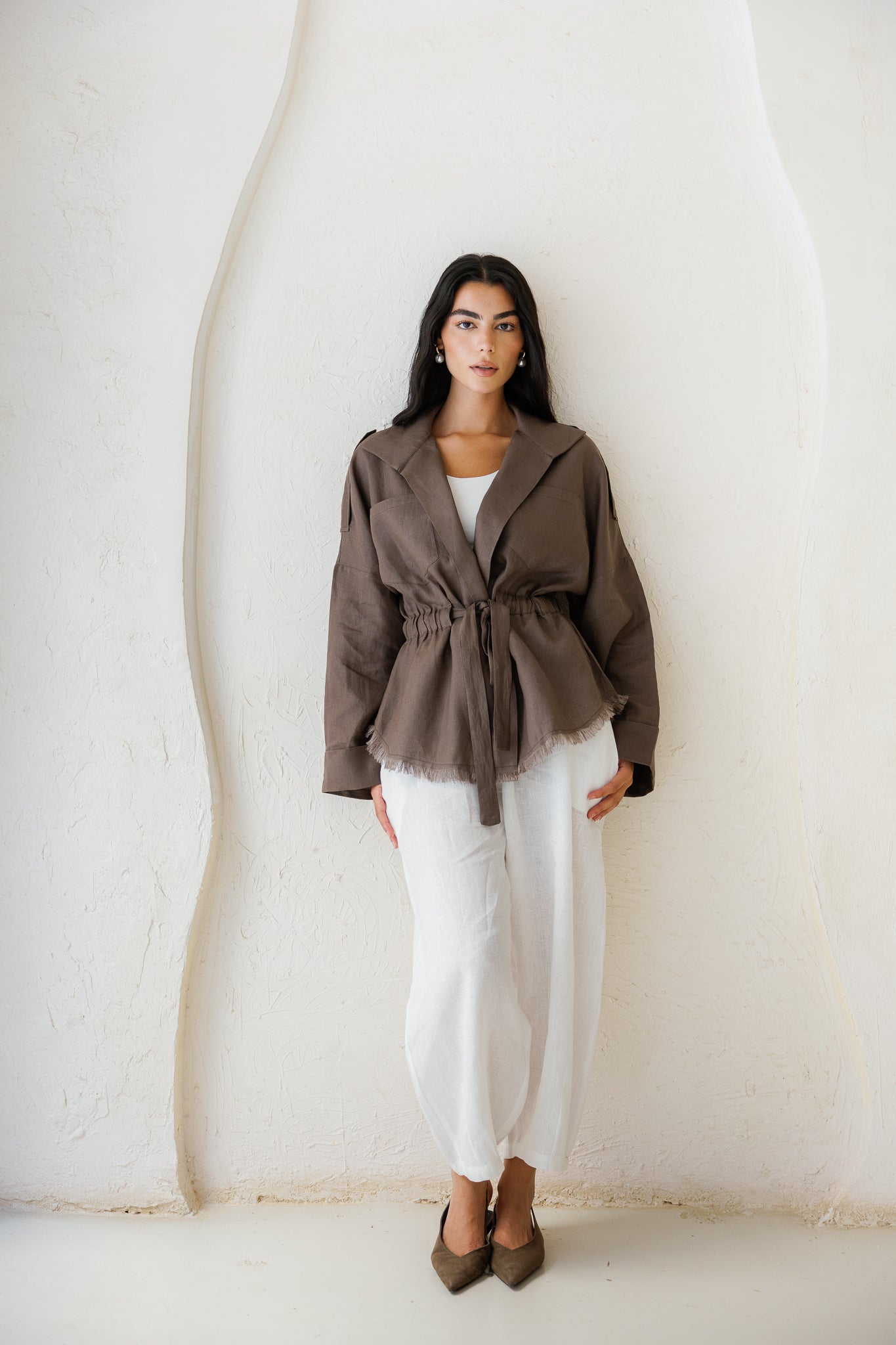 Amalia’s Signature Linen Top - Dusty Grey