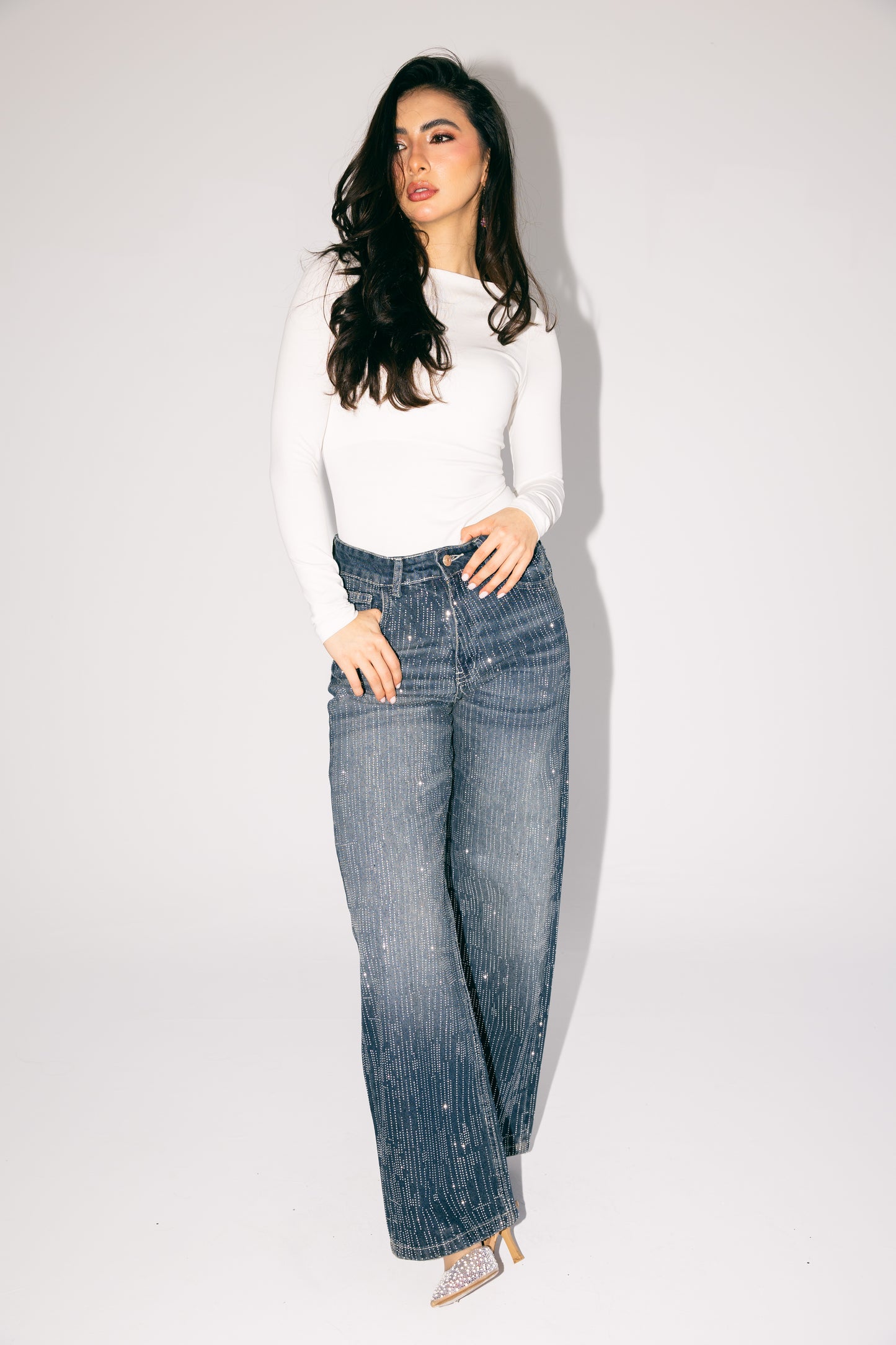 Her Era Denim Pants in Washed Blue