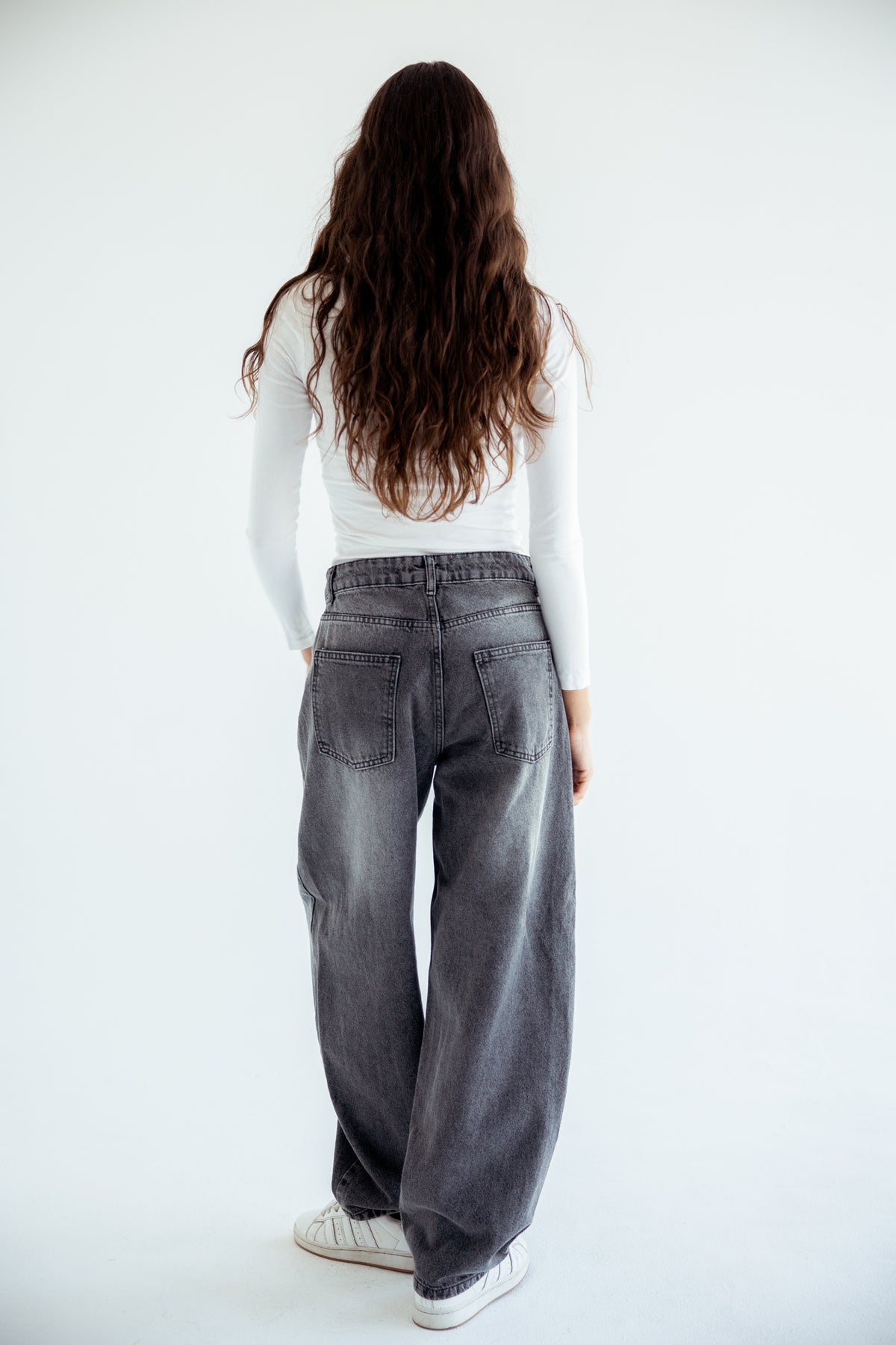 One and Only Balloon Denim Pants - Washed Grey