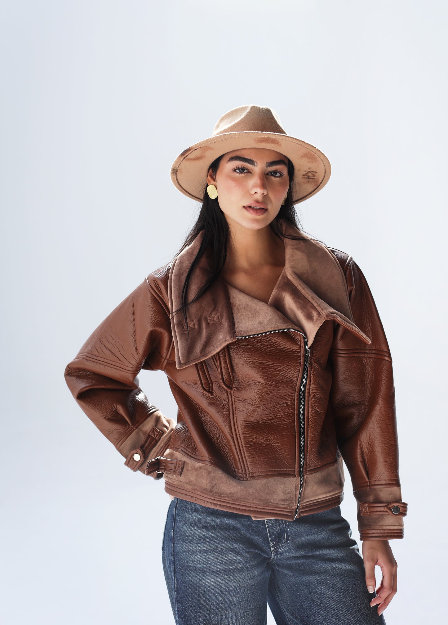 Talk of The Town Leather Jacket - Brown