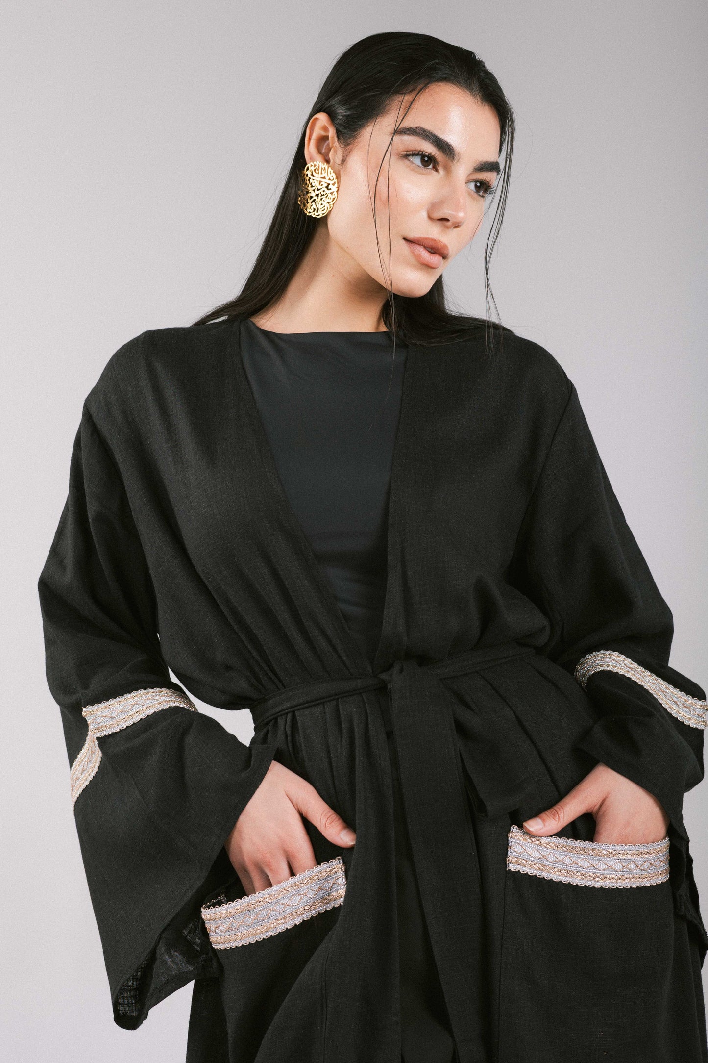 The Linen Kaftan in Black