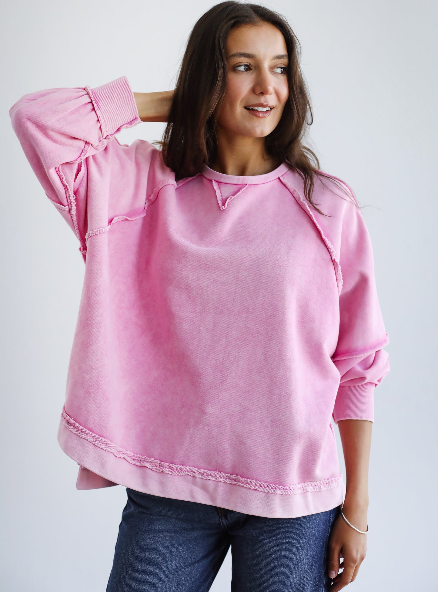 Sweet Escape Sweatshirt - Washed Pink