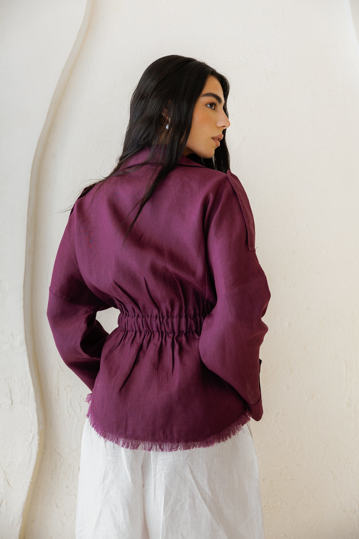 Amalia’s Signature Linen Top - Purple