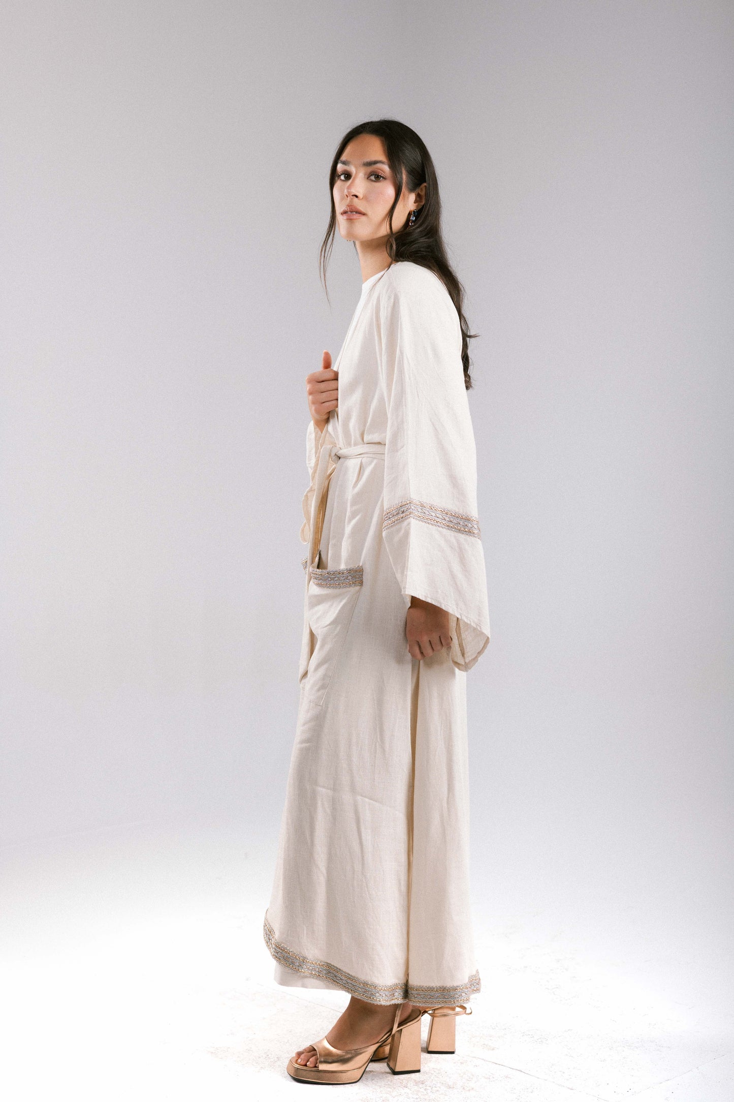 The Linen Kaftan in Beige