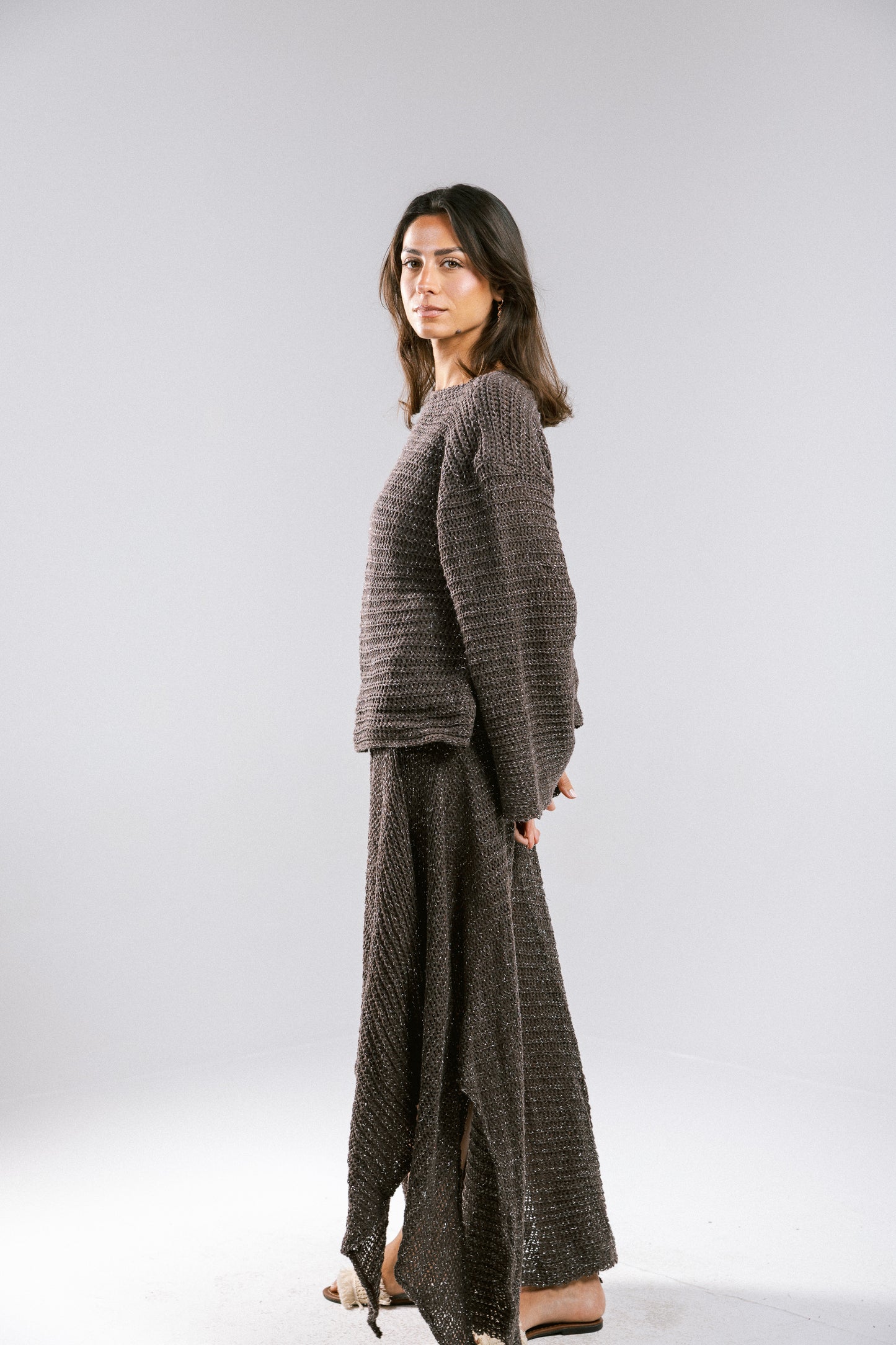 Shore Nights Crochet Skirt - Brown