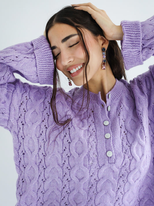 Sweet as you knit sweater - Lilac