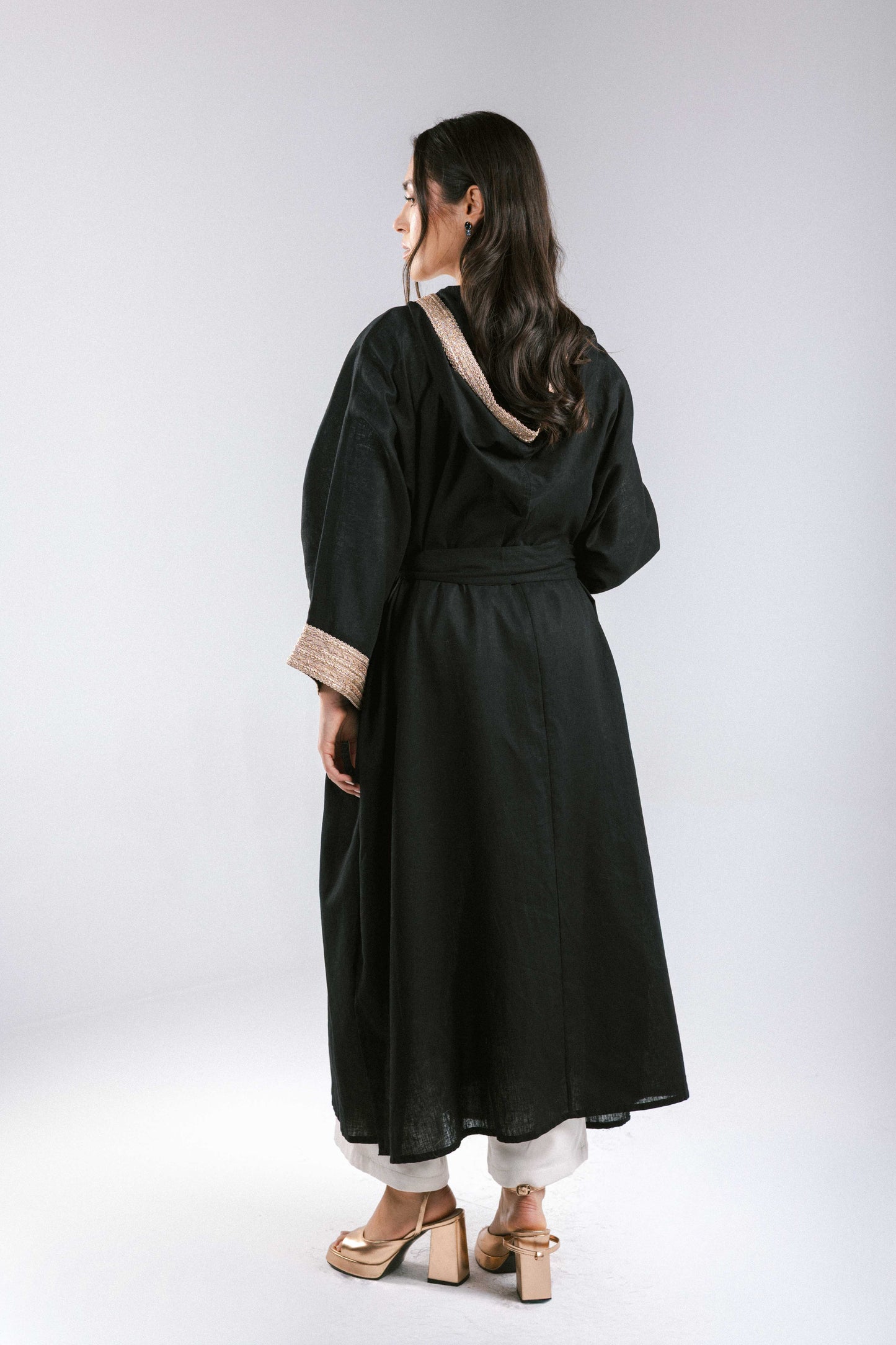Marrakesh Linen Kaftan in Black