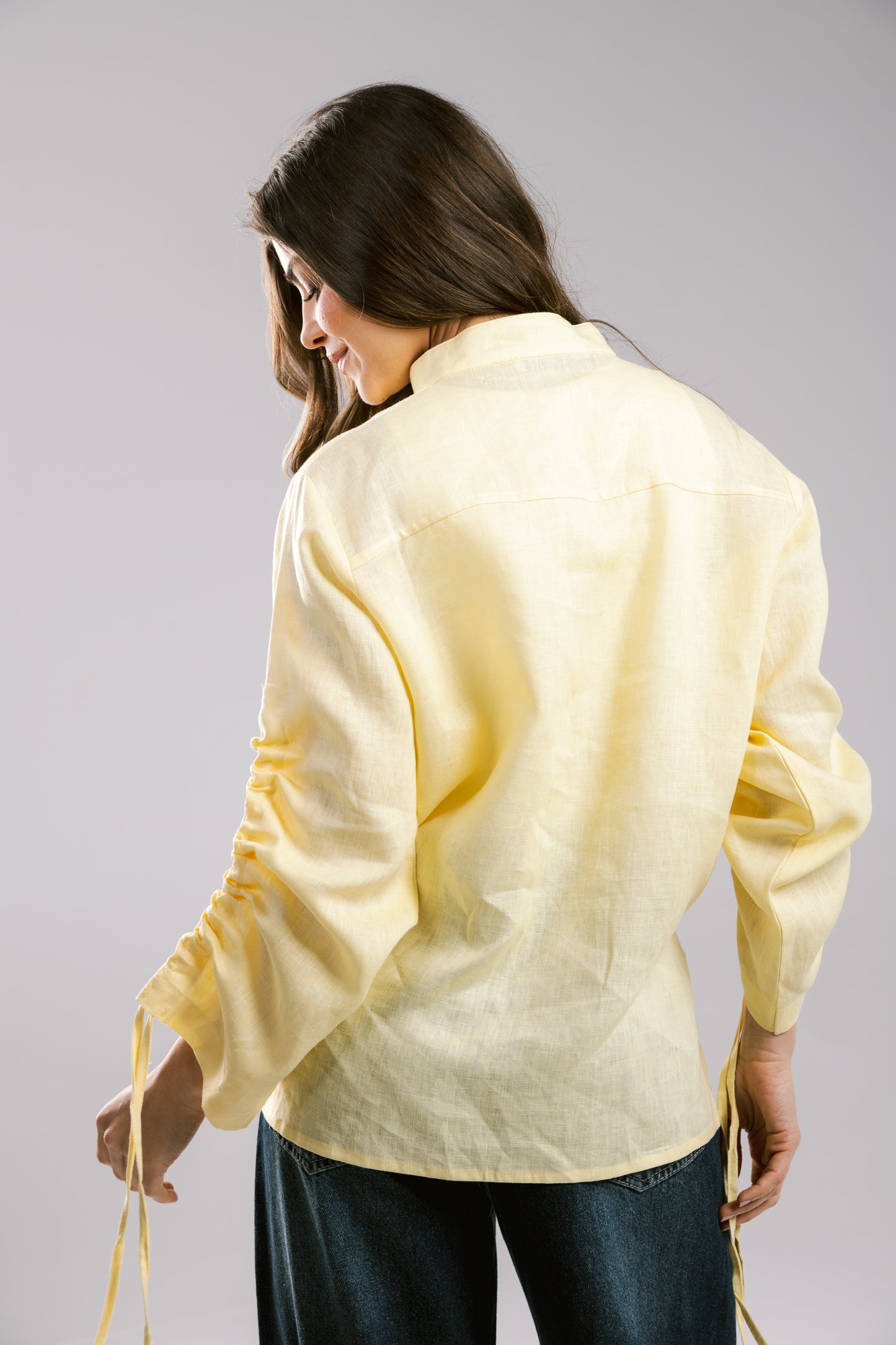 Pretty Fringes Linen Shirt - Butter Yellow