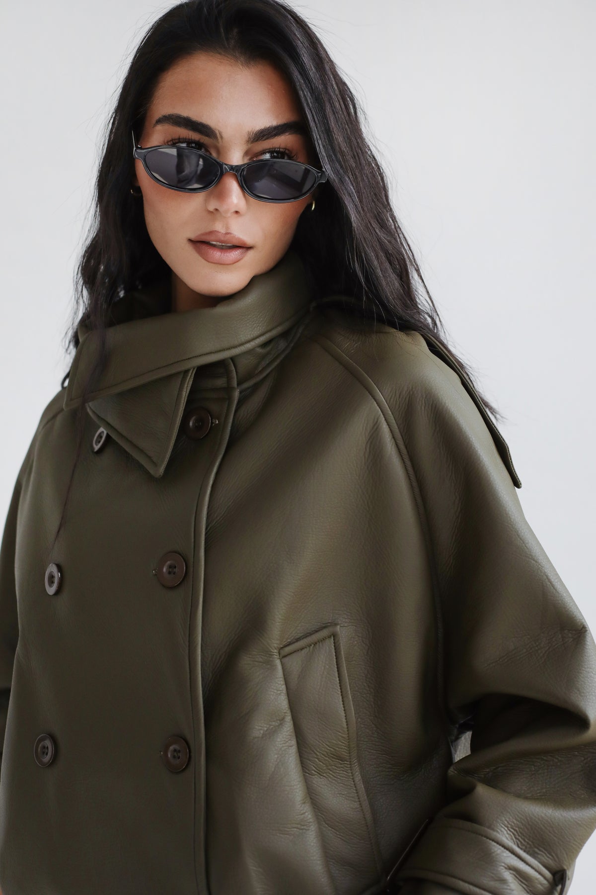 Instant Attraction Leather Jacket - Olive