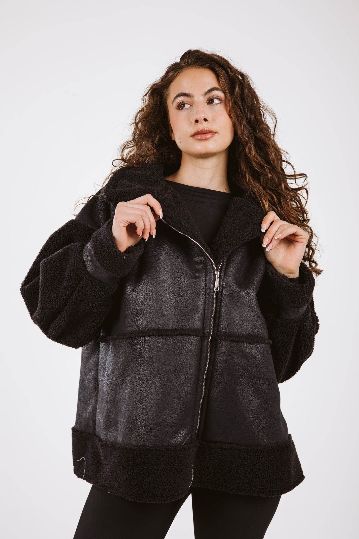 Cozy Reversible Coat - Black