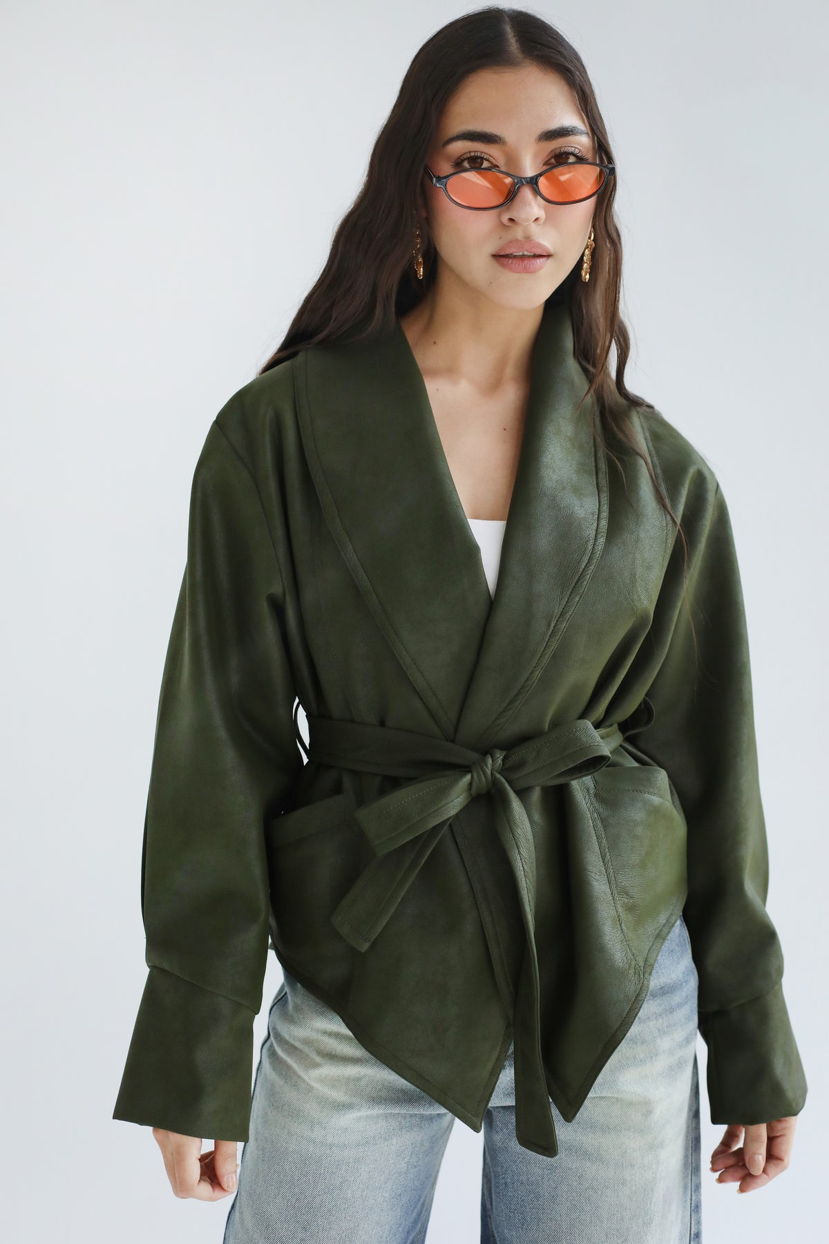 Risk Taker Leather Jacket - Olive