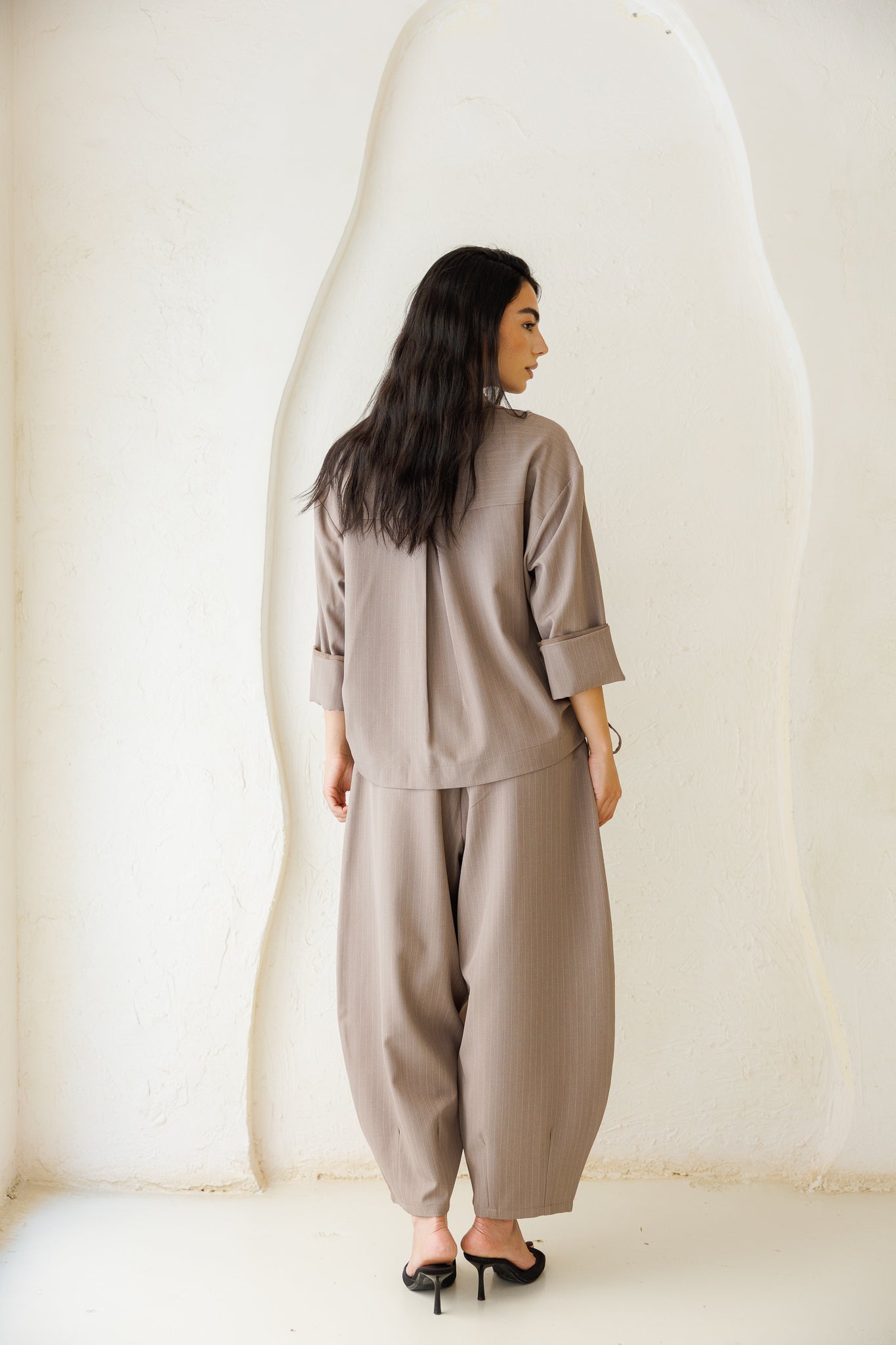 Perfect Tones Striped Set - Taupe