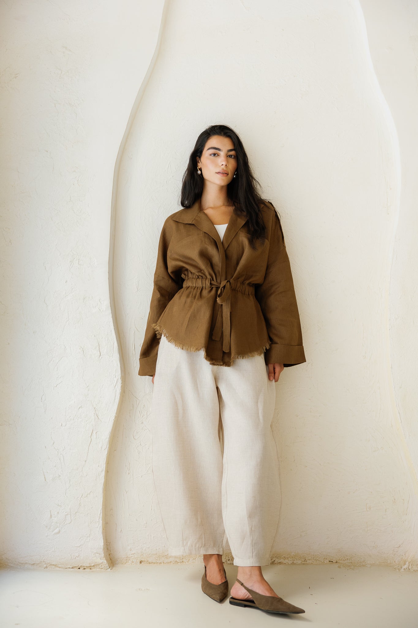 Amalia’s Signature Linen Top - Brown