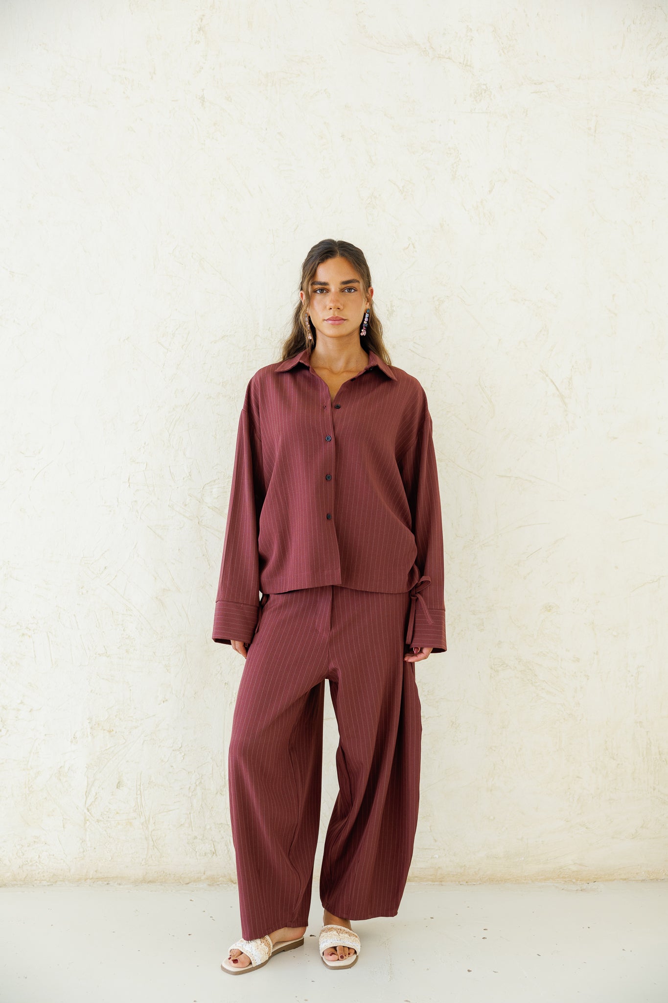 Perfect Tones Striped Set - Burgundy