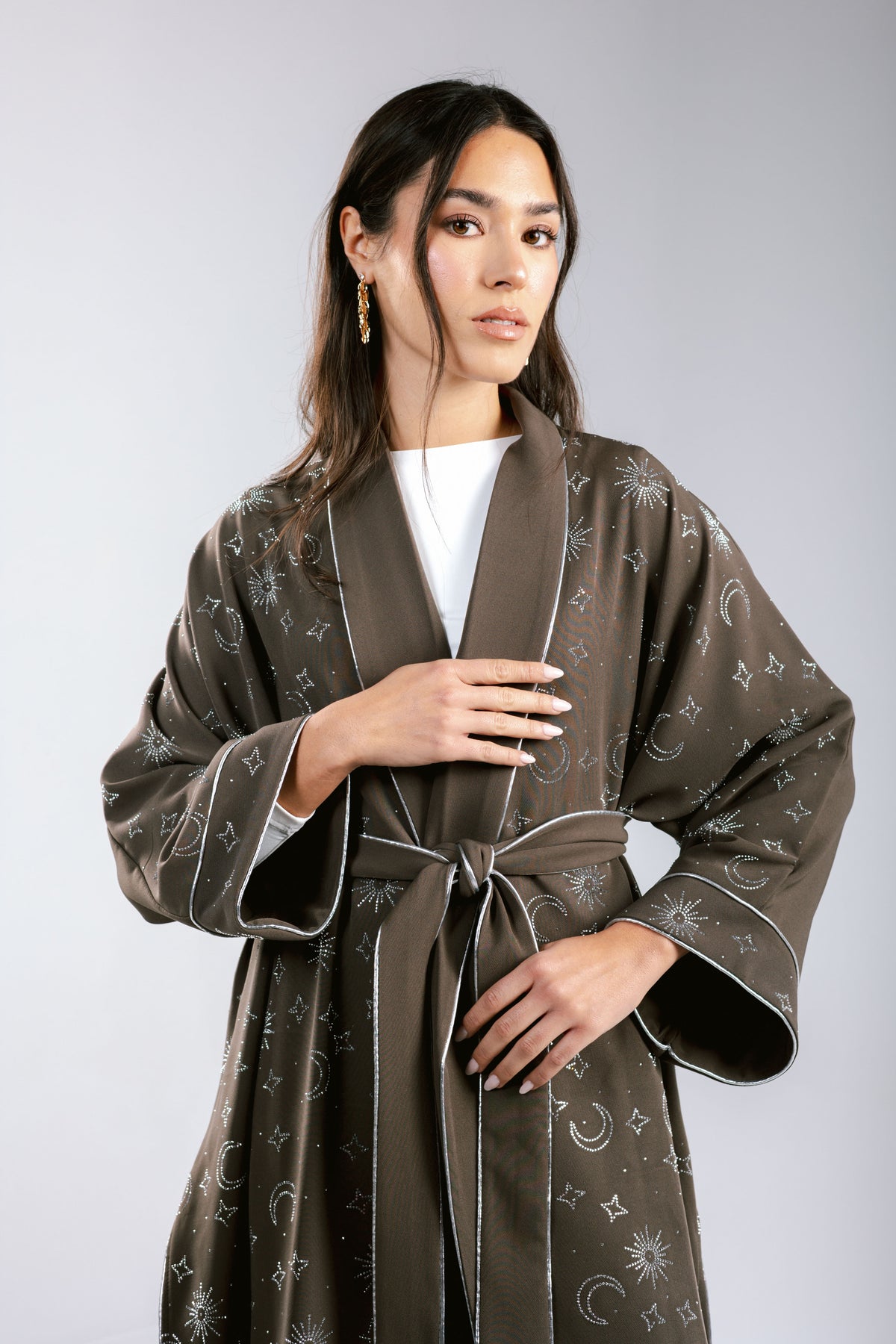 Over The Moon Kaftan in Brown