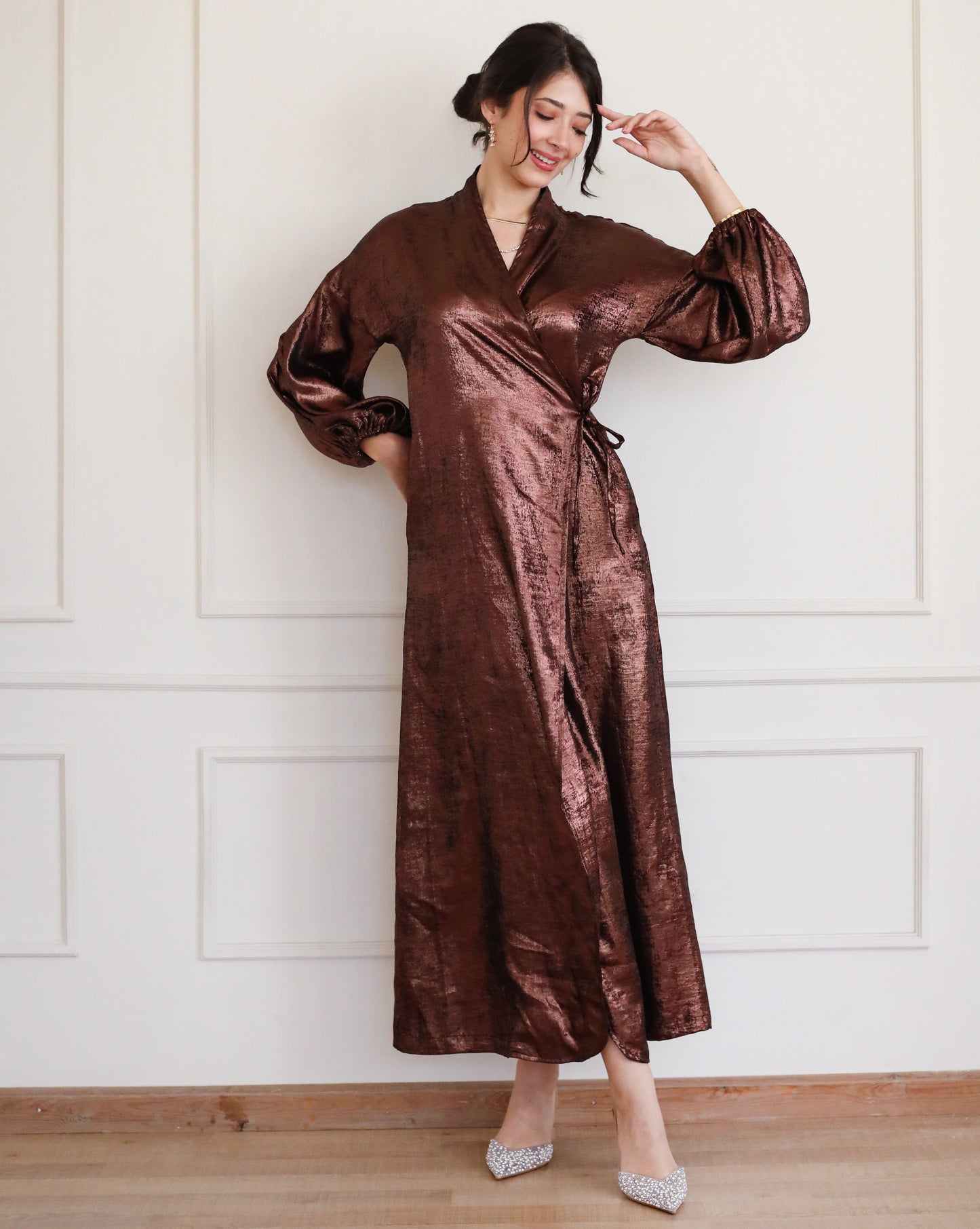 Wrapped in Love Dress - Brown