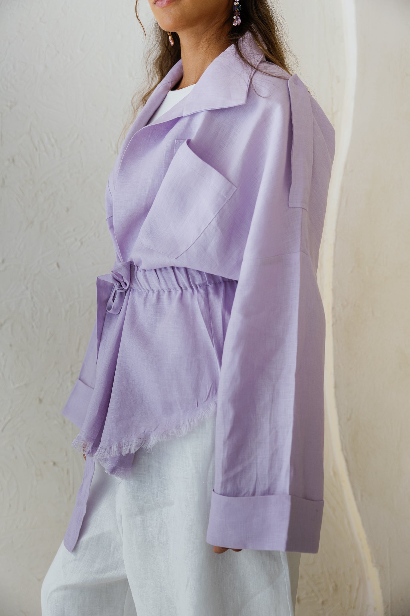 Amalia’s Signature Linen Top - Lilac