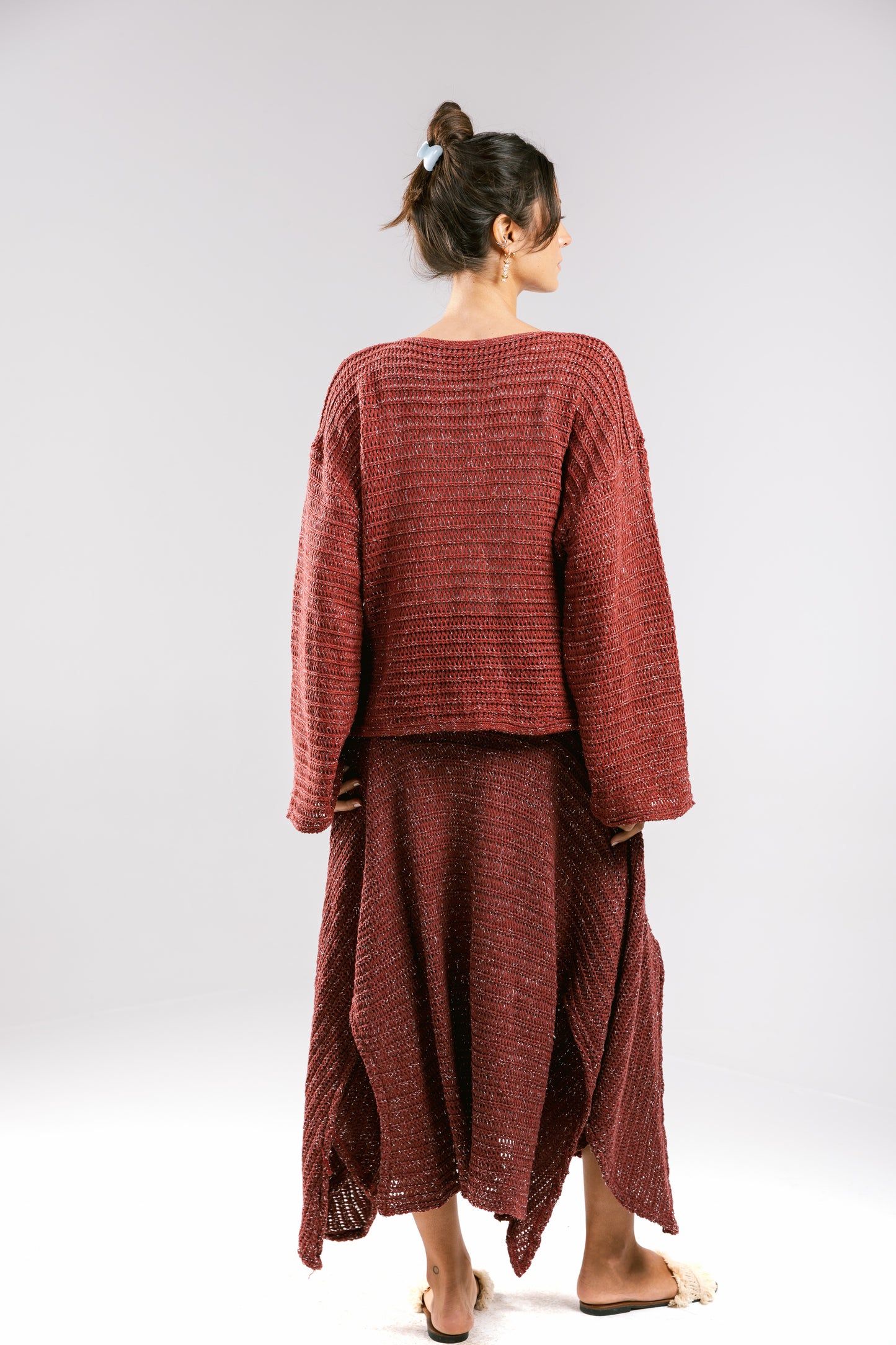 Shore Nights Crochet Skirt - Burgundy
