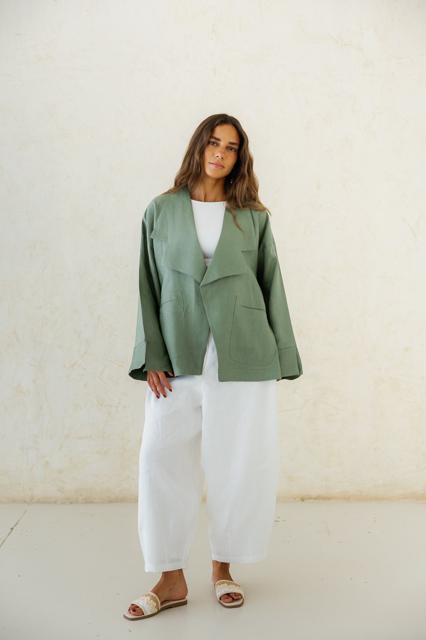 Full of Sunshine Linen Cardigan - Sage