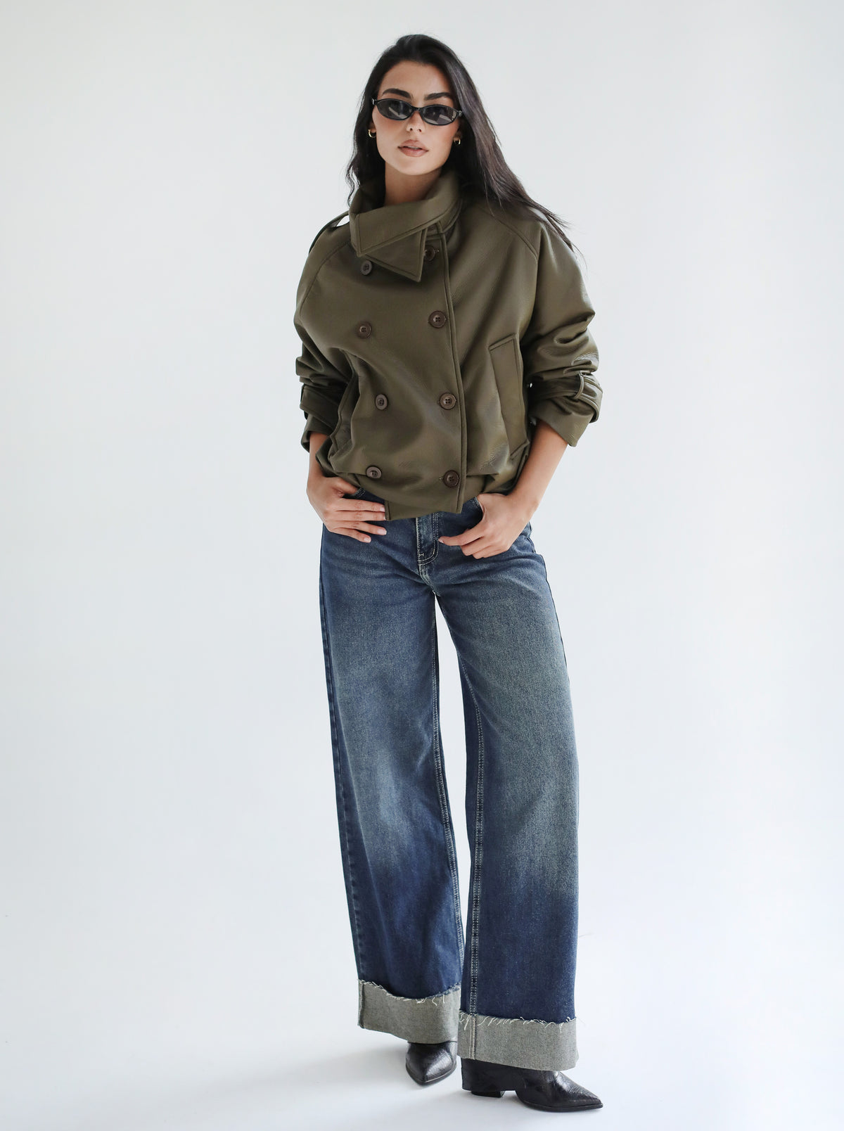 Instant Attraction Leather Jacket - Olive