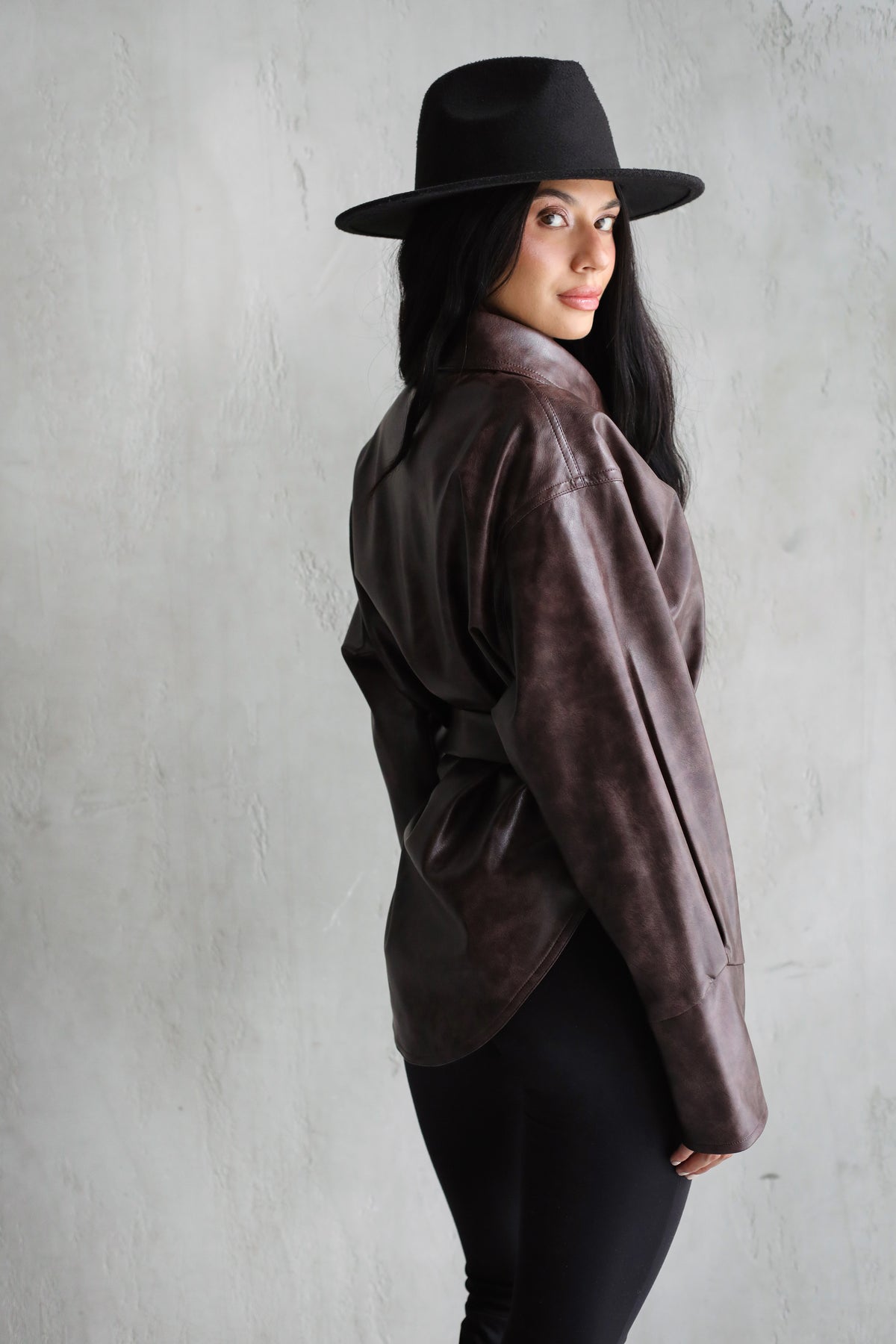 Not Your Basic Leather Jacket - Brown