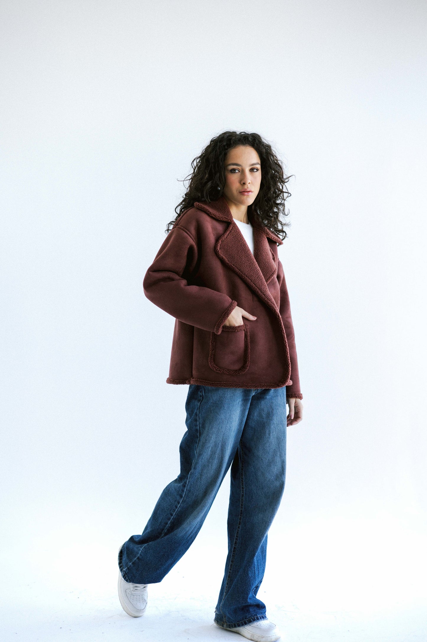 Warmth Shearling Jacket - Burgundy