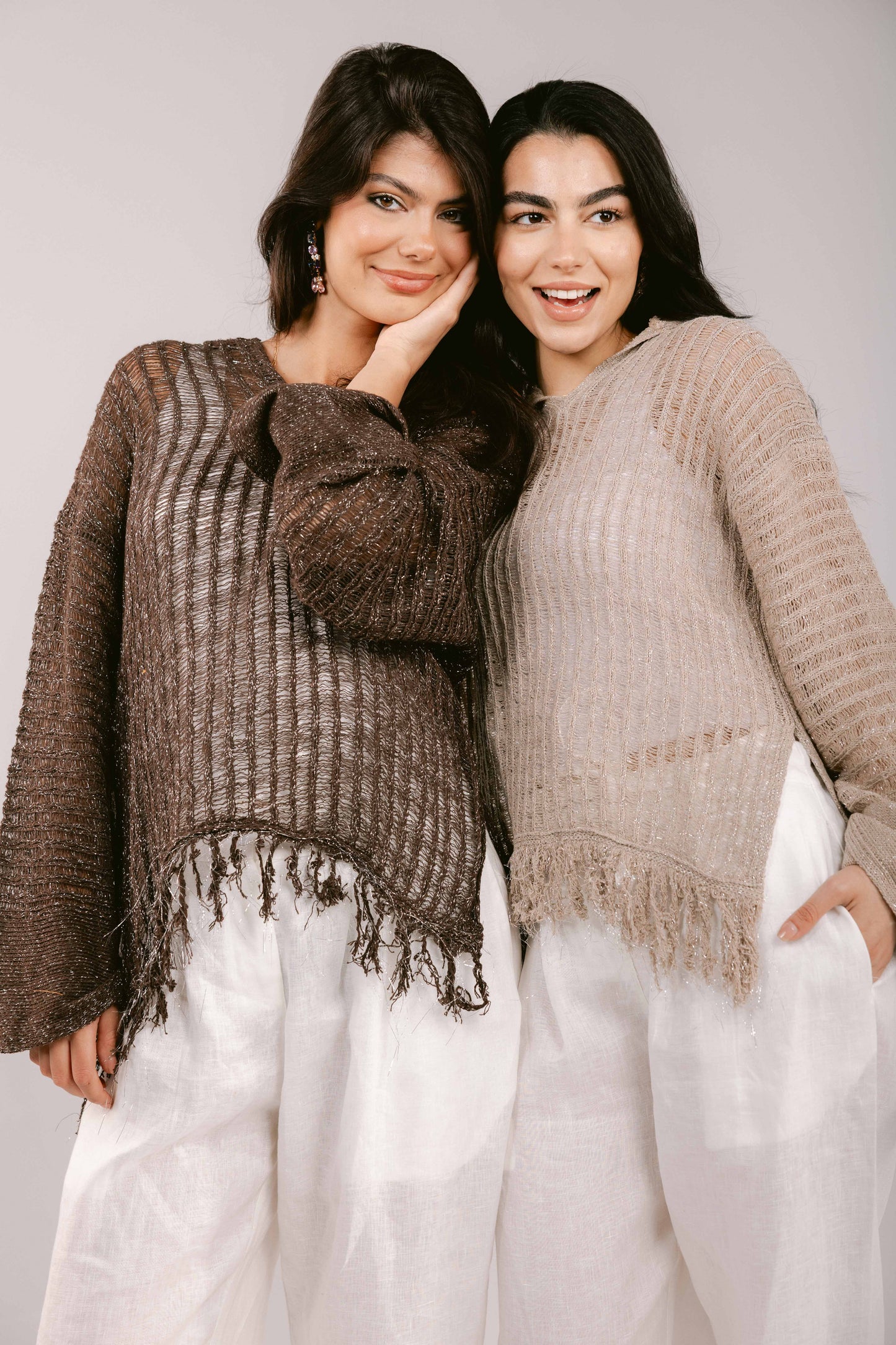 By The Beach Crochet Top - Taupe