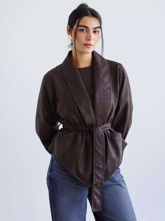 Risk Taker Leather Jacket - Brown