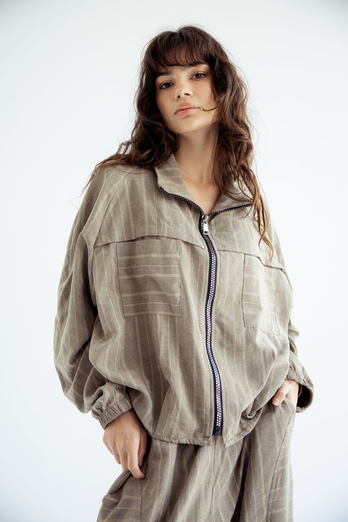 Now or Never Striped Set - Olive