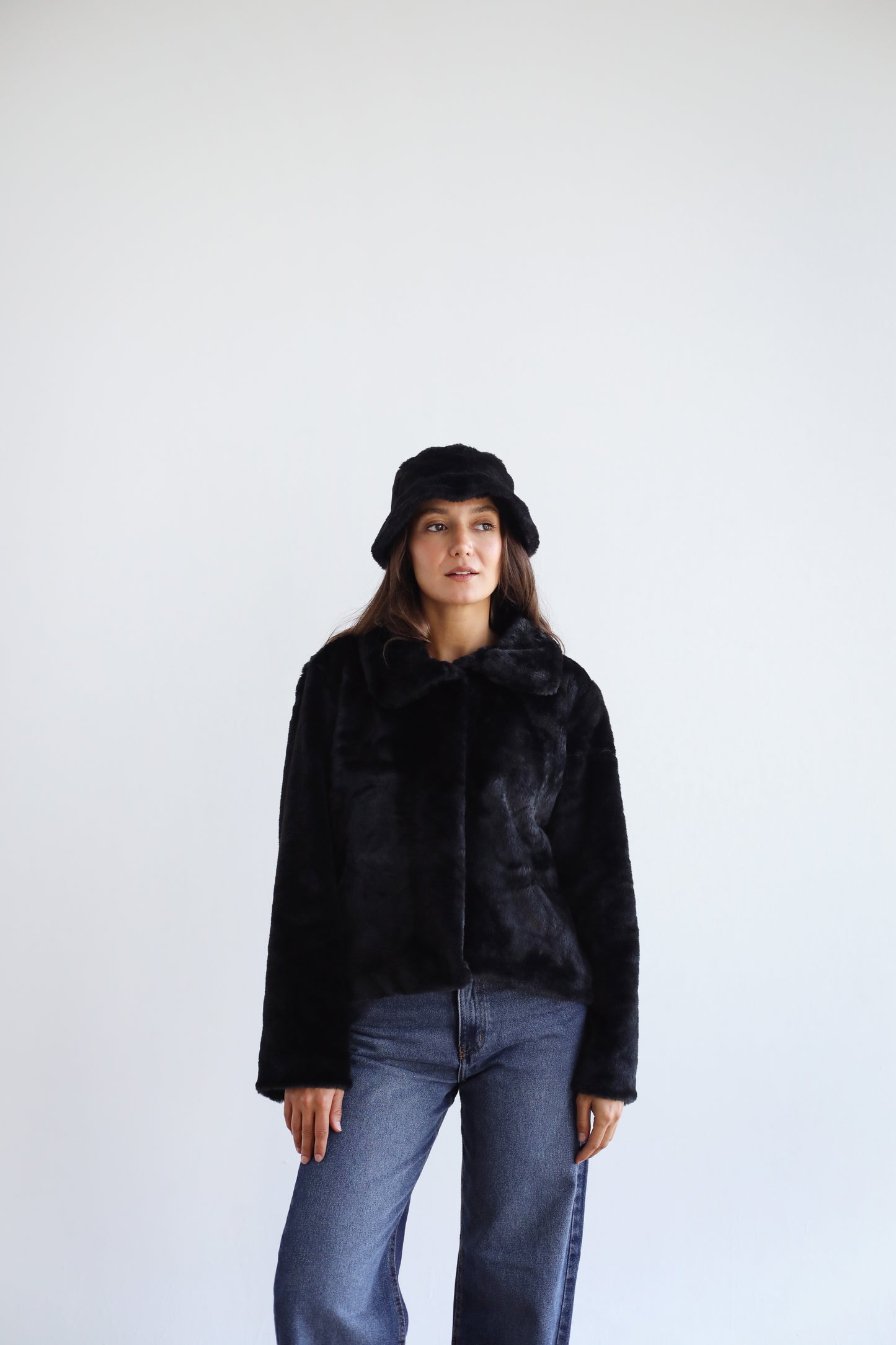 Stunner Faux Fur Jacket - Black