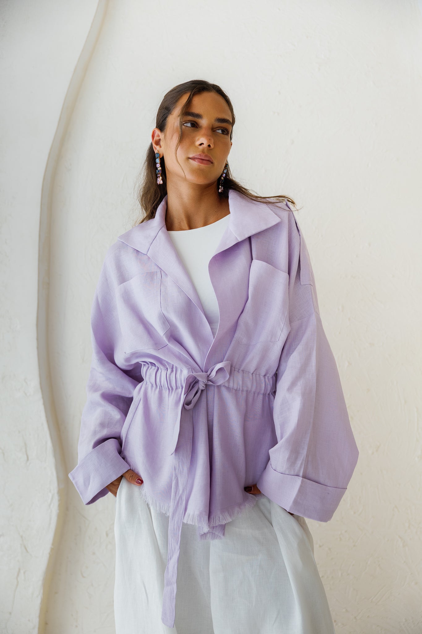 Amalia’s Signature Linen Top - Lilac