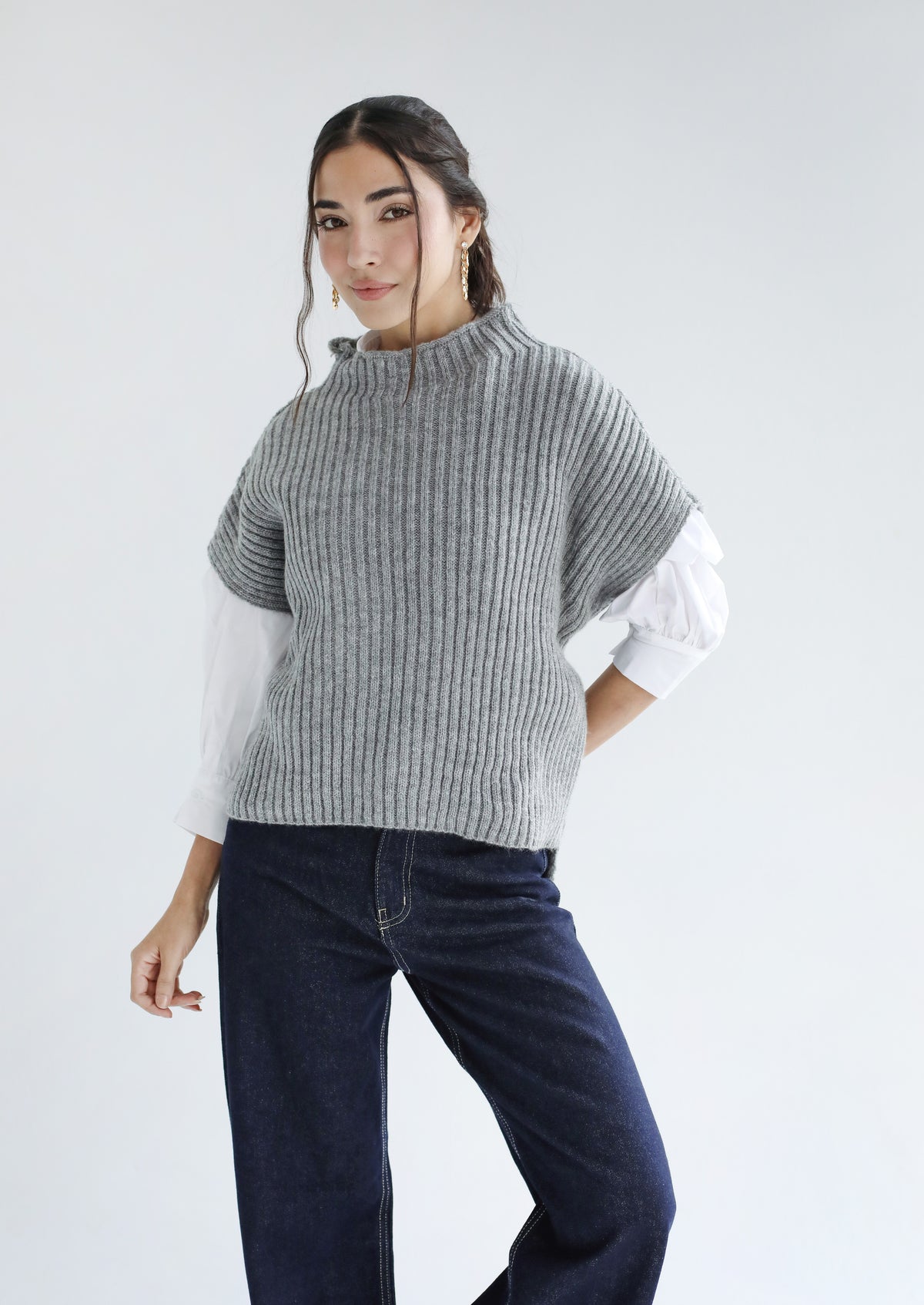 Sun Dazed Knit Vest - Grey